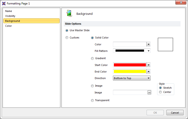 Figure 4.9  Changing an Individual Page Background