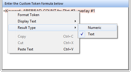 Figure 19.37  Changing the Result Type in a Custom Token Formula