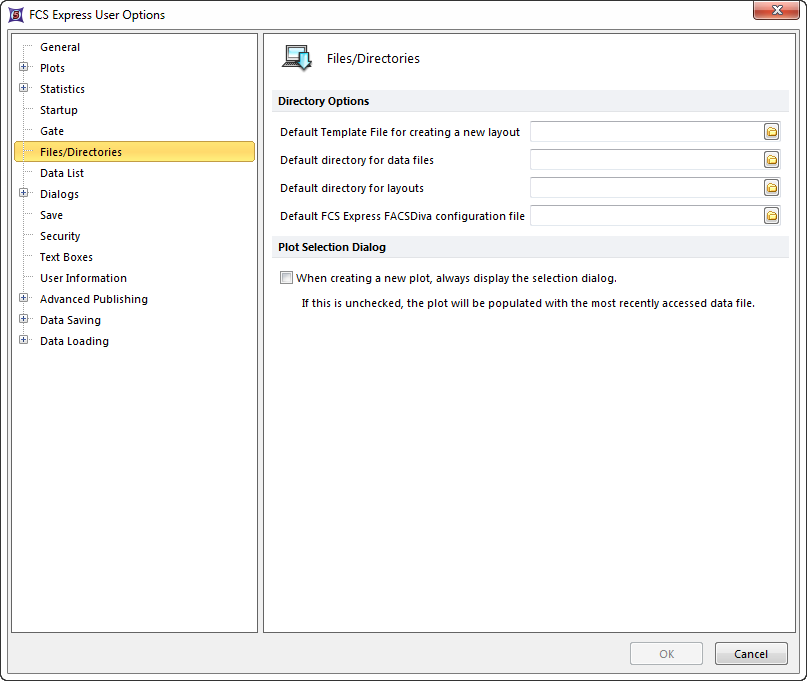 Figure 8.23  Files/Directories options