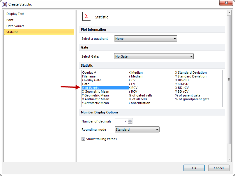 Figure 19.8  Create Statistic Dialog - Statistic Page