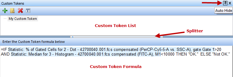 Figure 19.24 Docked Custom Tokens Window