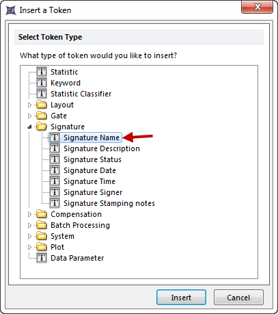 Figure 33.10 Inserting a token.