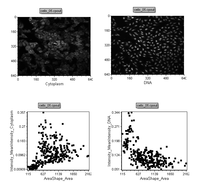 Figure T24.23c Picture plots and Scatter plots of the cell_05.cpout file