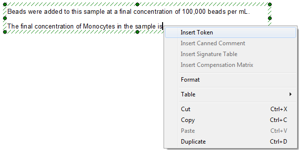 Figure T22.13  Inserting a Token in a Text Box