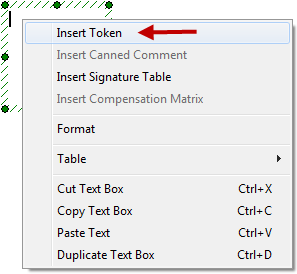 Figure 33.9 The insert token window.