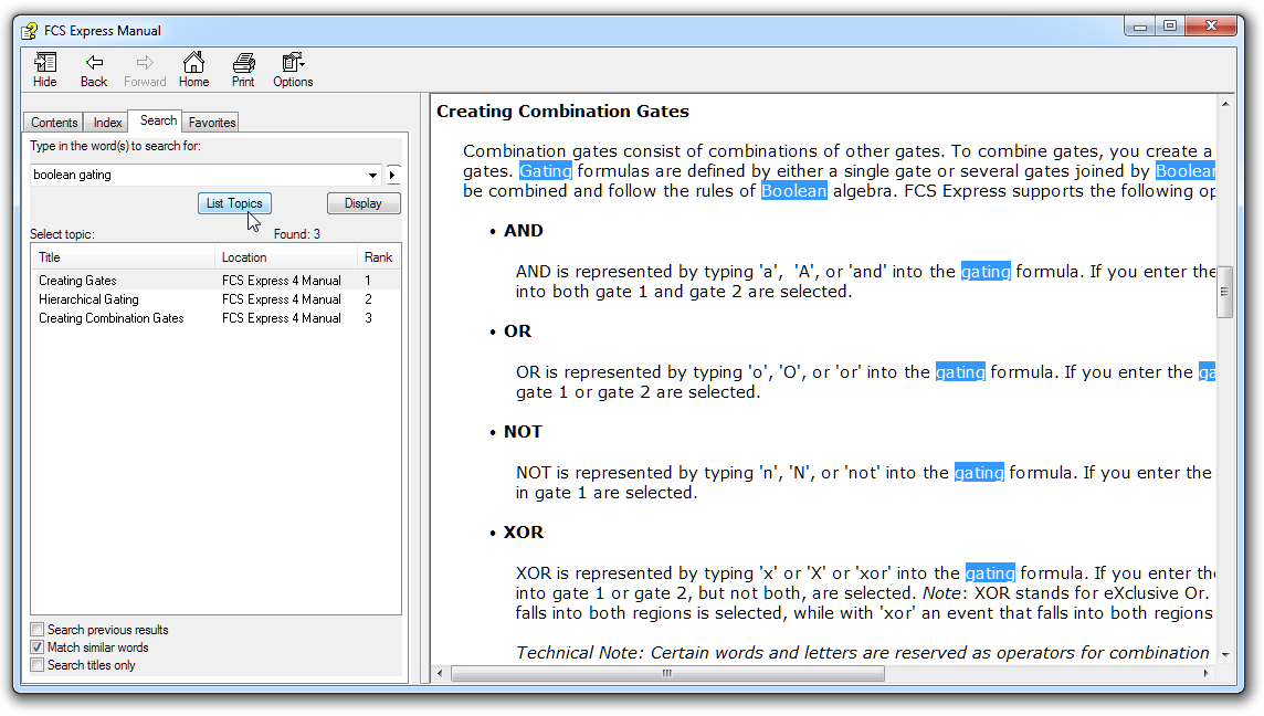 Figure 2.2 The integrated help and manual within FCS Express.