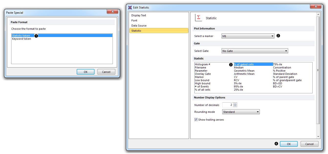 Figure T29.30  Selecting a marker-derived statistical token