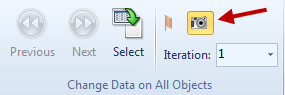 Figure 9.20Arrow pointing to the iteration snapshot button. 