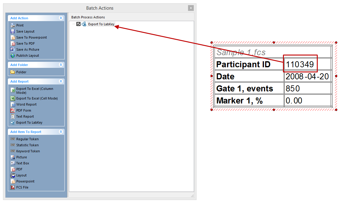 Figure T9.44 Dragging and dropping Tokens from the Table into the Batch Actions Window