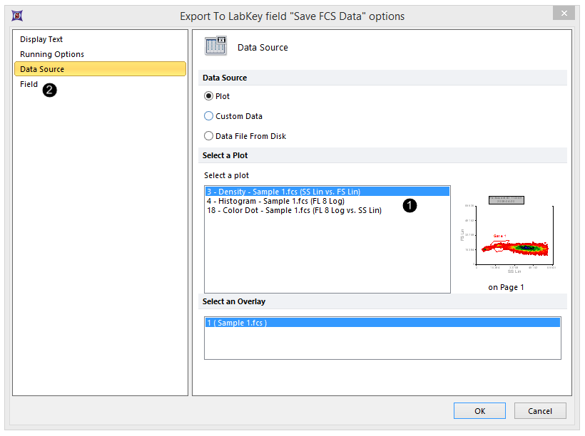 Figure T9.49  Data Source options for exported FCS files