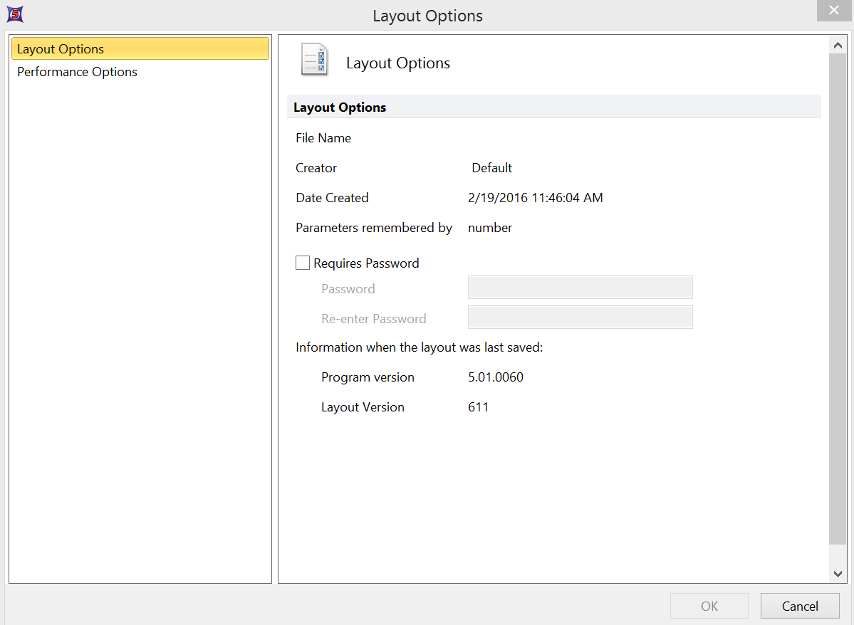 Figure 4.14  Layout Options Dialog