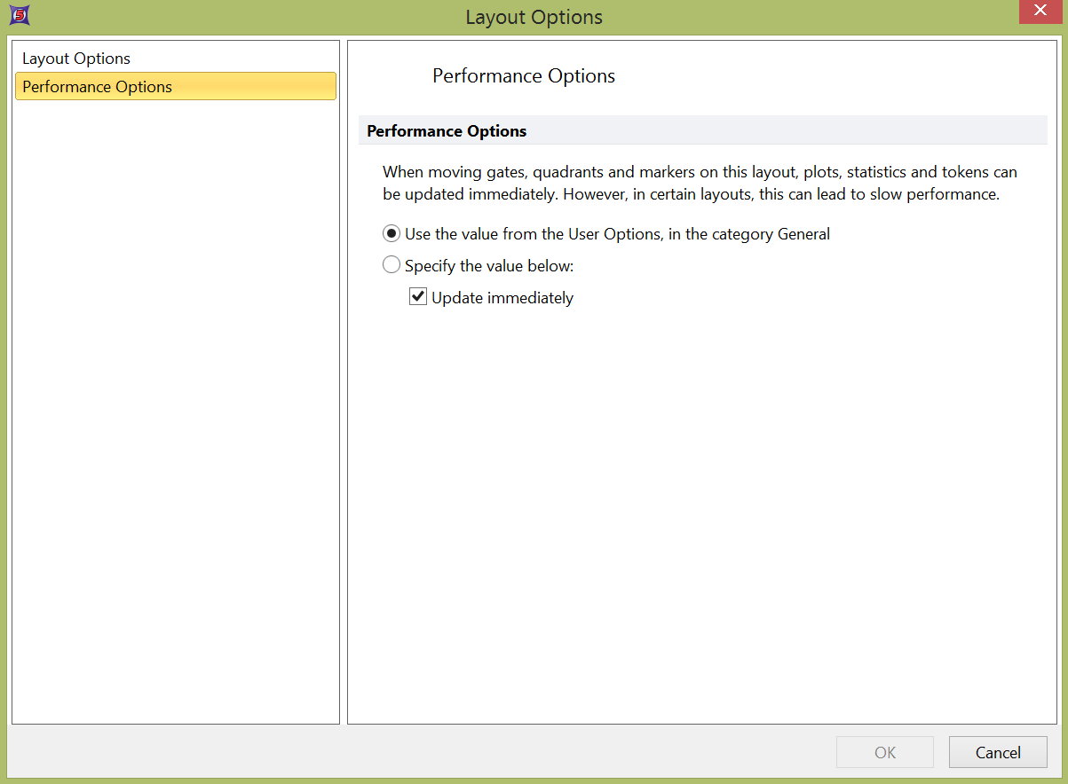 Figure 4.15  Layout Performance Options Dialog