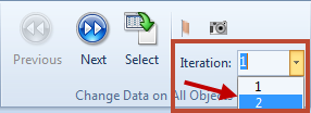 Figure T10.36 - Navigating by Using the Iteration Dropdown Menu