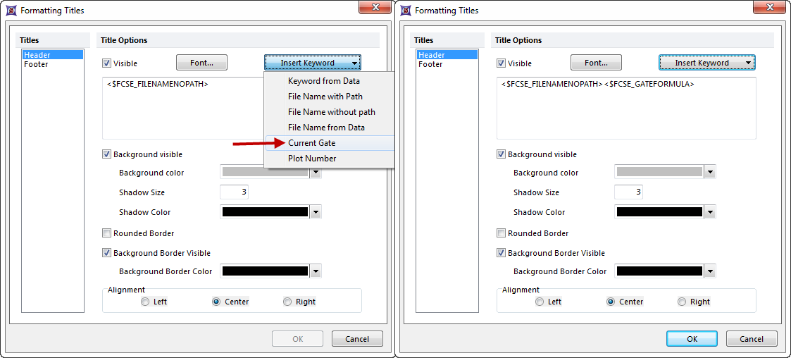 Figure T10.21 - Before and After Adding Current Gate to the Plot Title