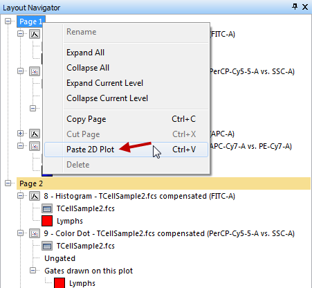Figure T14.24  Paste 2D Plot Menu Item