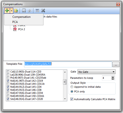 Figure 16.21 Principal Component Analysis accessed through the Compensations window