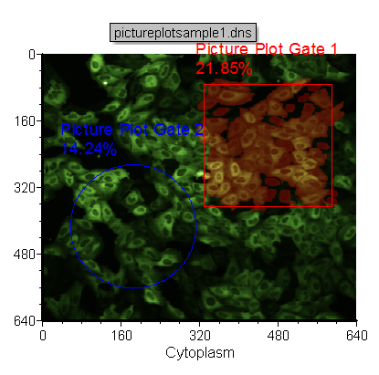 Figure T26.13  Picture Plot Highlighting Only Cells Found Within Picture Plot Gate 1