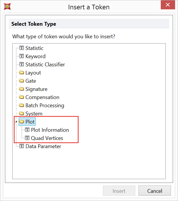 Figure 19.20  Selecting Plot Token from the Select Token Type dialog