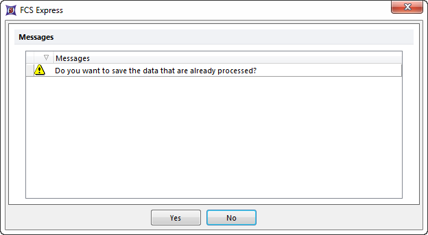 Figure 20.44 Cancelling a batch process will prompt you with "Do You Want To Save the Data That Has Already Been Processed?"
