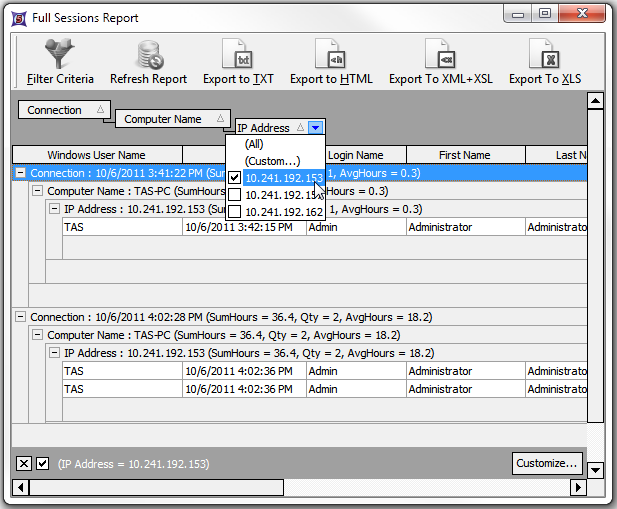 Figure 32.30 Using a check box to further classify a group or sub-group