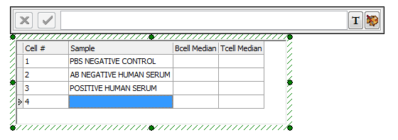 Figure T15.18  Selecting a Cell in the Data Grid