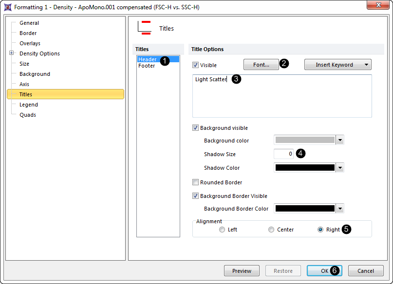 Figure T3.15  Formatting Titles Dialog