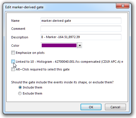 Figure 9.15  Unlinking a gate from a marker in the Edit Gate dialog