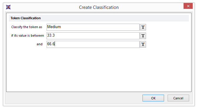 Figure T5.40  Create Classification Dialog -- "Medium" Token