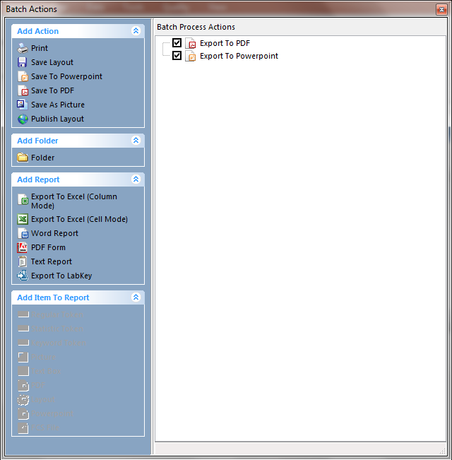 Figure T18.34  Batch Actions Window