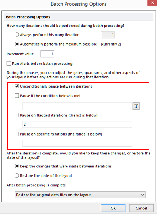 Figure 20.50 Enabling Batch Processing Pause Options.