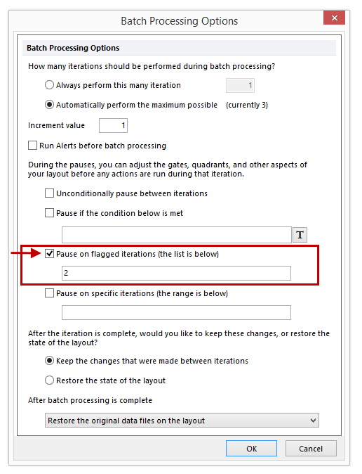 Figure 18 - Pause on Flagged Iterations