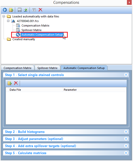 Figure 16.9  The Automatic Compensation Setup tab.