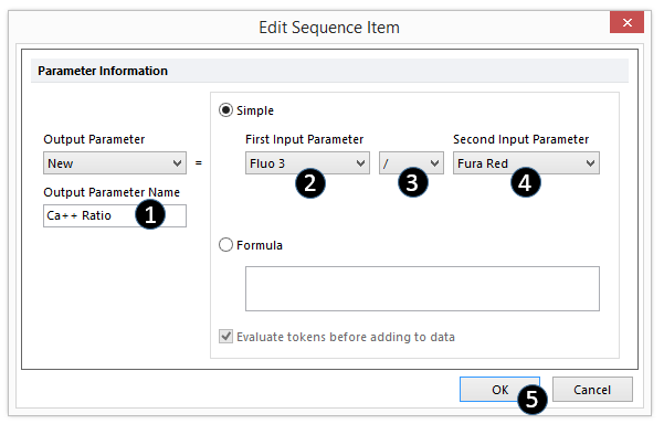 Figure T21.3  Defining a Parameter Math Sequence Item Formula