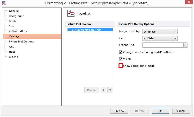Figure T26.3  Deselecting the Show Background Images Option