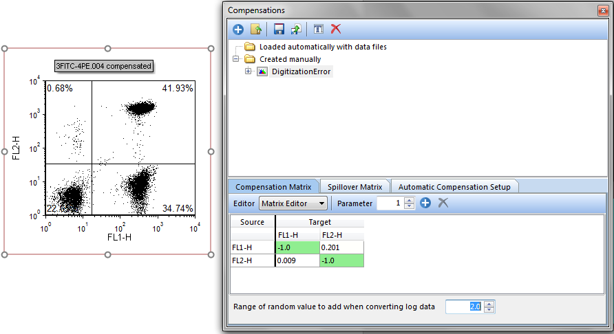 Figure T8.32 - Changing the Range of random value to add when converting log data to 2.0.