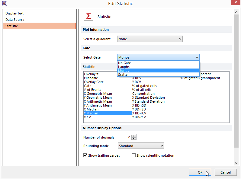 Figure T17.7 - Edit Statistic information for Monos