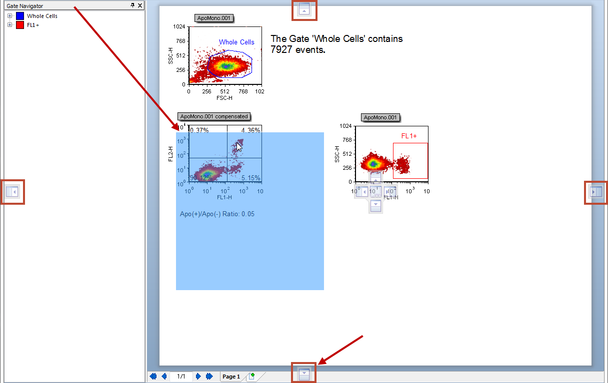 Figure T11.6  Four Outer Docking Icon Arrows Circled in Red