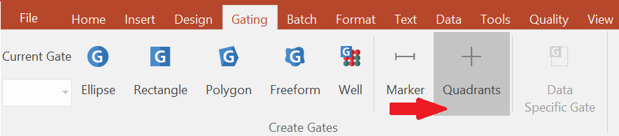 Figure T6.1  Selecting the Quadrants Command on the Gating Tab