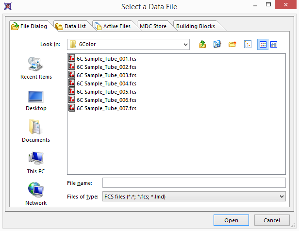 Select a Data File Dialog