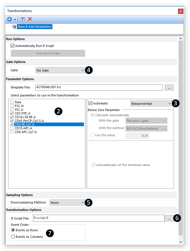 Figure 29.46. The transformation window with a fully set New R Add Parameter transformation.