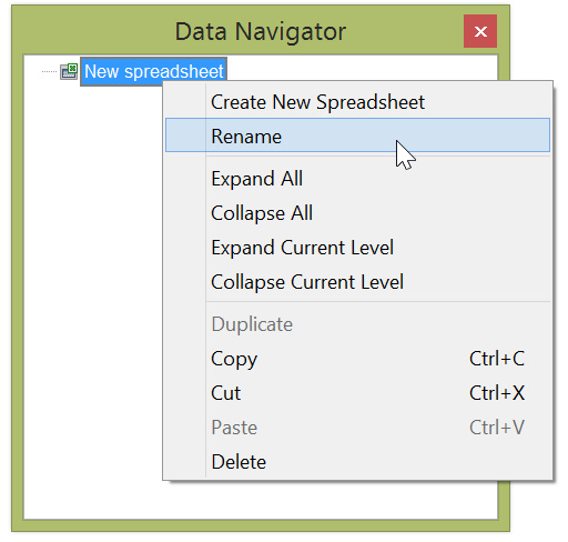 Figure 11.19  Rename a spreadsheet.