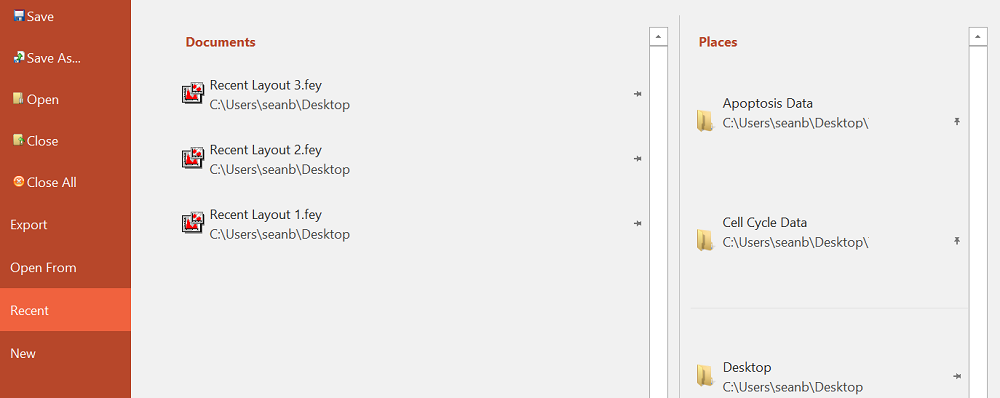 Figure 4.4  Recent Documents Appear on the Right