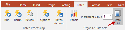Figure T9.2  Selecting the Data List Command