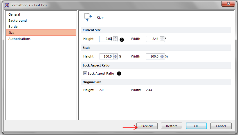 figure 6.2.7 SizeSettings V6
