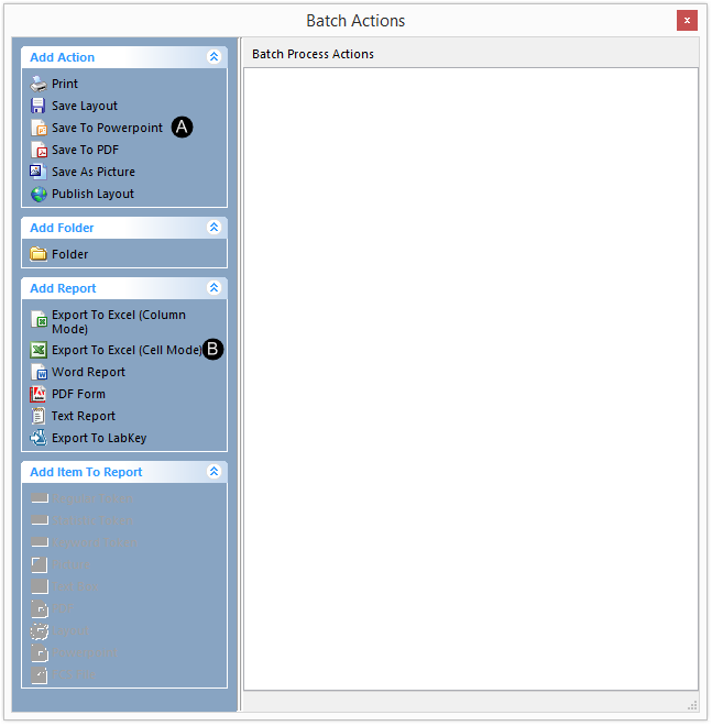 Figure T9.7  Batch Actions Window