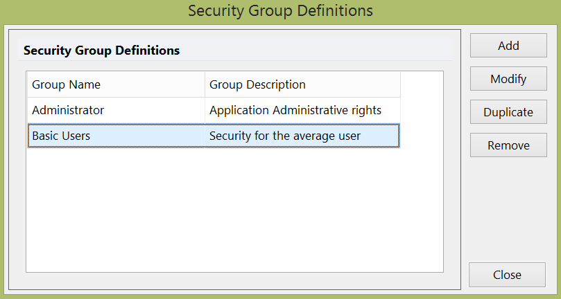 Figure 38.26  Security Group Definitions Dialog