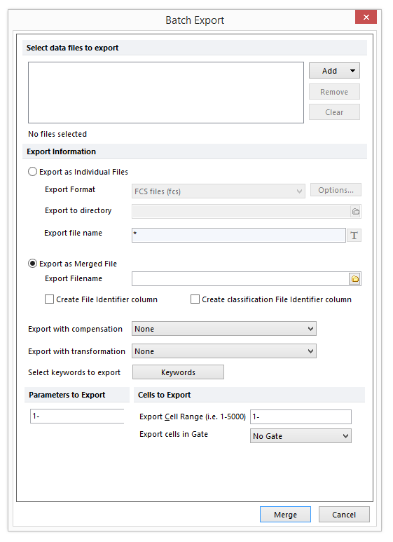 Figure 17.7  Batch Export Dialog