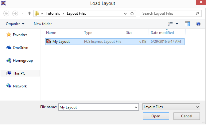 Figure 4.5  Load Layout Dialog
