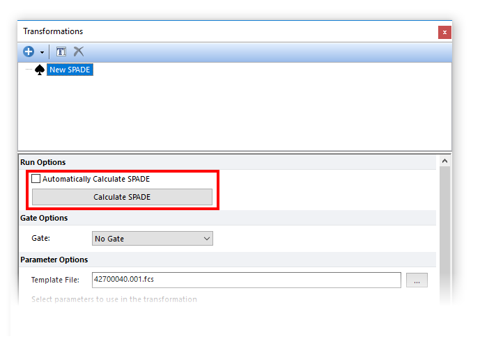 Figure 29.76 Unchecking the Automatically Calculate SPADE box will allow the user to calculate SPADE manually only when required.