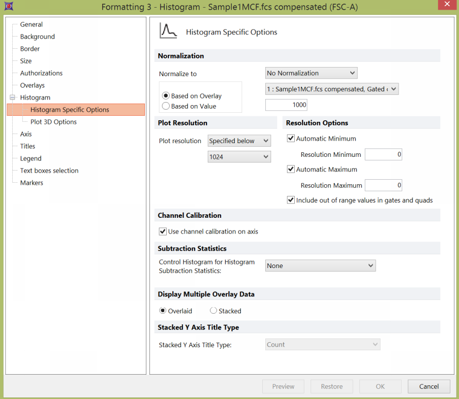 Figure 8.88  Formatting Histogram Specific Options